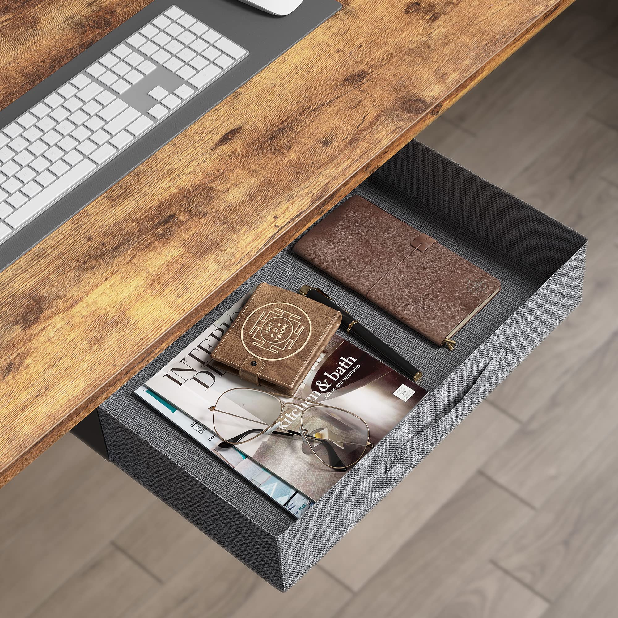 BANTI Adjustable Height Standing Desk with Drawers, 63x24 Inches