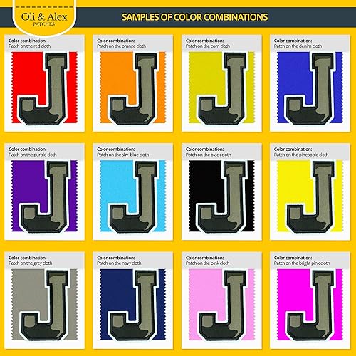 Miniatura 632 de Parches de letras termo-adhesivas de alta calidad – Lindas letras para ropa – Parche universitario para ropa – Letras bordadas de 4 1/2 parches