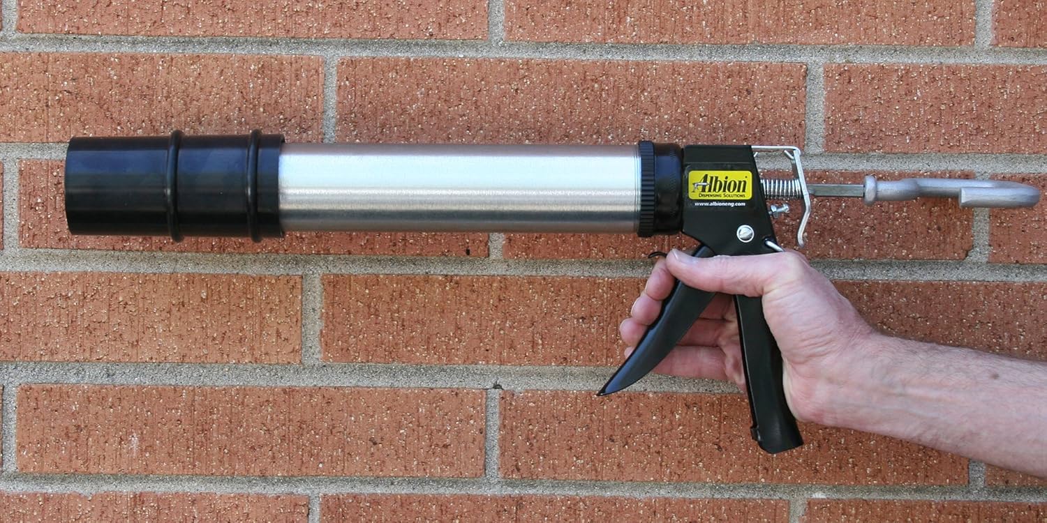 Albion Engineering 30oz DL-59-T13 Special Deluxe Manual Bulk Caulking Gun & 33-10 2" Barrel Loading Sleeve Bundle