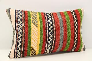 Retro kilim pillow cover 12x20 inch (30x50 cm) Armchair Pillow Knitting Pillow Lumbar Kilim pillow Throw Pillow cover Kilim Cushion Cover Decorative pillow