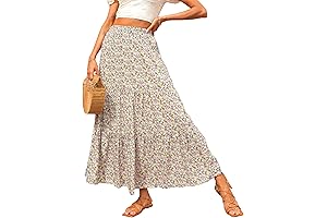 Women's Stunning 2024 Spring Floral Maxi Skirt: Grace and Versatility in Every Step
