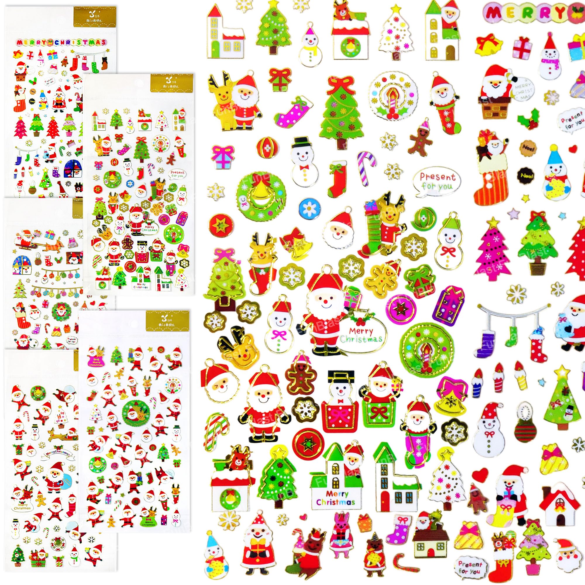 FunBlast Christmas Kawaii Sticker Set – Set of 5 Sheets Festive Stickers for Kids, Santa Claus Stickers for Kids, Aesthetic Sticker, Cute Stickers, Craft Stickers, Self Adhesive Stickers (Multicolor) (B0CM3JBS79) Amazon Price History, Amazon Price Tracker