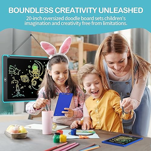 Miniatura 3 de Tableta de escritura LCD, tablero de garabatos de 20 y 8.5 pulgadas con cuaderno de bocetos simple, tableta de escritura para niños, juguetes
