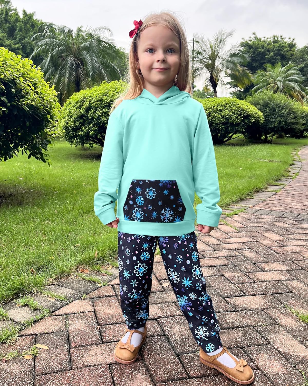 Toddler Girl Clothes 1-6Y Hooded Sweatshirt+Floral Pants 2Pcs Toddlers Girls Outfits Sweatsuits - Image 2