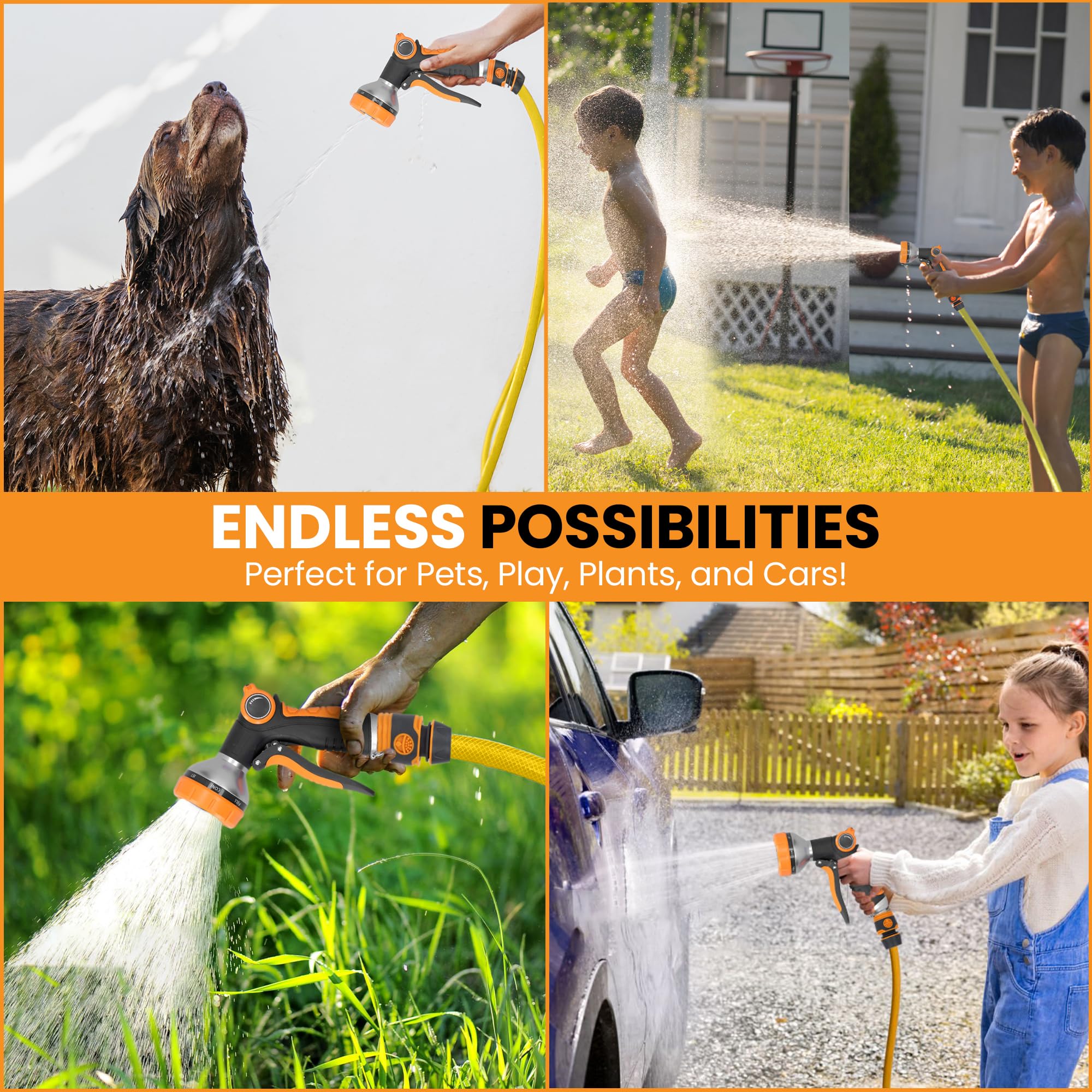 13 tubi per doccia per cani da esterno – 2 in 1 connettore rubinetto caldo e freddo, tubo da giardino e spruzzatore da giardino per rondella fangosa per cani, accessori per vasca da bagno per animali
