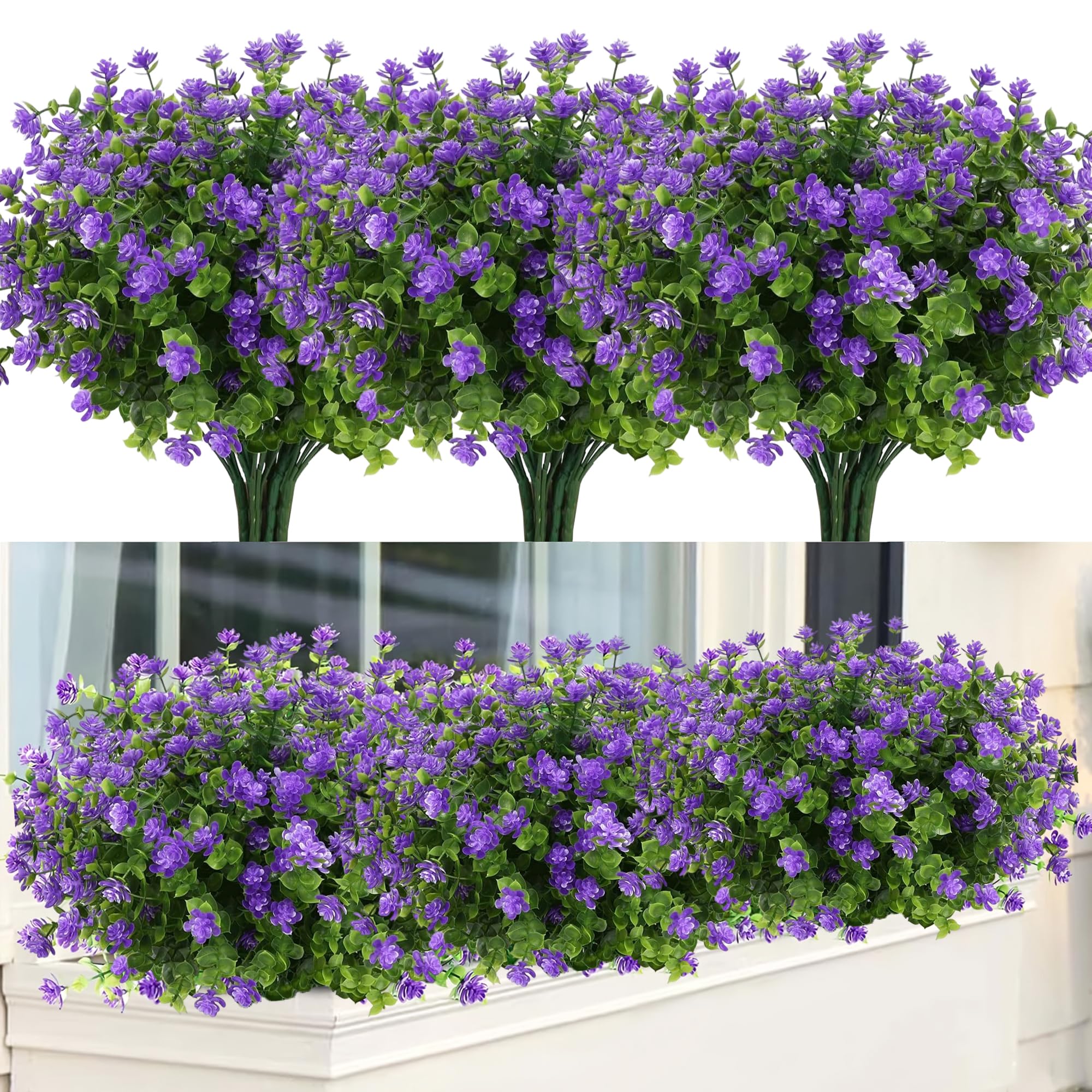 Artifolia 12 Bundles Artificial Plants Outdoor, Plastic Artificial Flowers