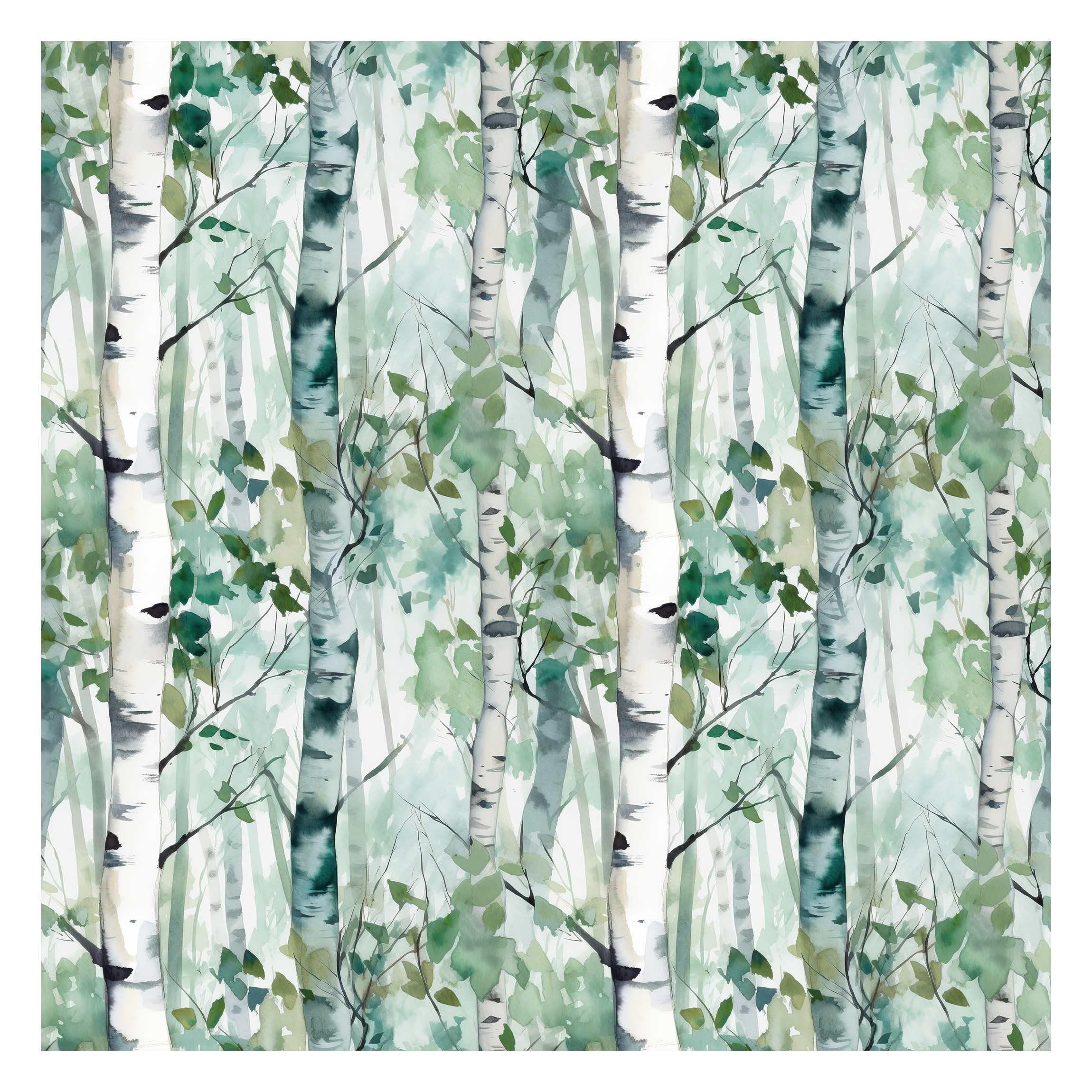 Tapisserie murale forêt aquarelle pour créer une ambiance zen dans le salon