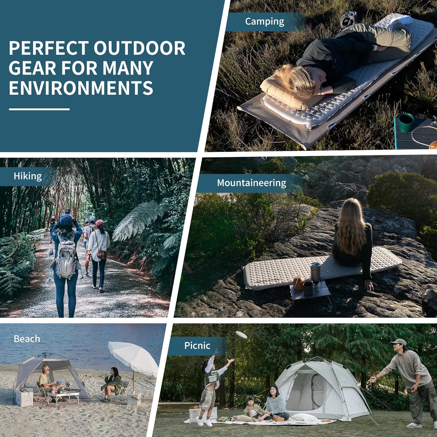 Naturehike Ultralight Self Inflating Sleeping Pad - 3.5cm, Waterproof Camping Mattress, Single Sleeping Air Mat for Backpacking, Hiking, Tenting Trips (Grey, Mummy, Standard) 10 91vWIUF5anL. AC SL1500