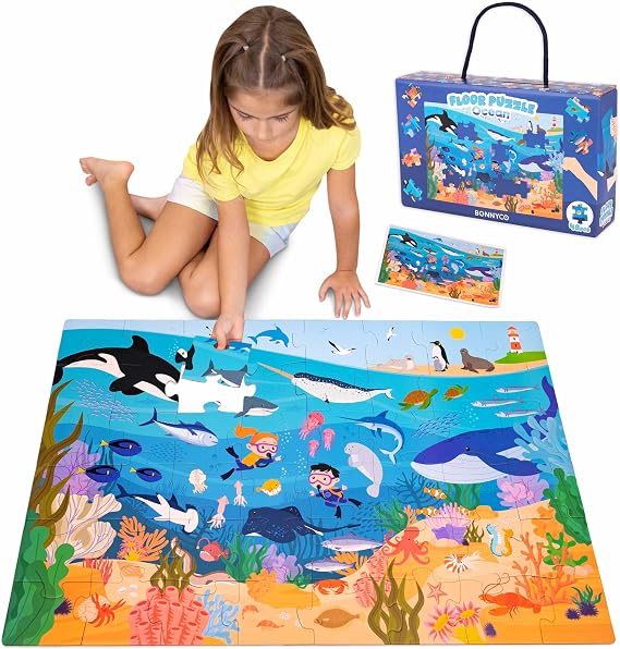 BONNYCO Puzzle Géant au Sol XXL Thème Océan BONNYCO