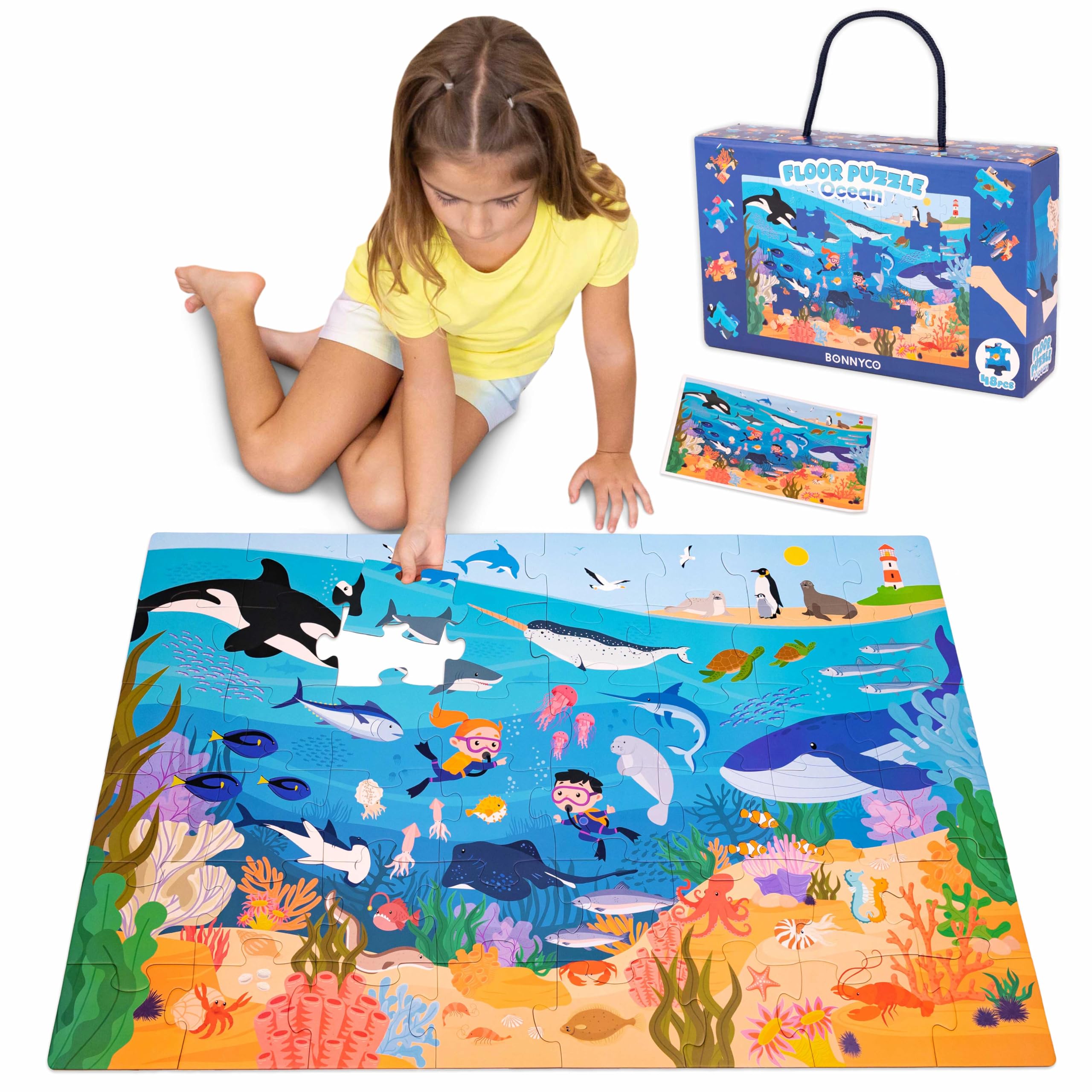 Amazon.com: BONNYCO Giant Floor Puzzles for Kids of Sea Animals
