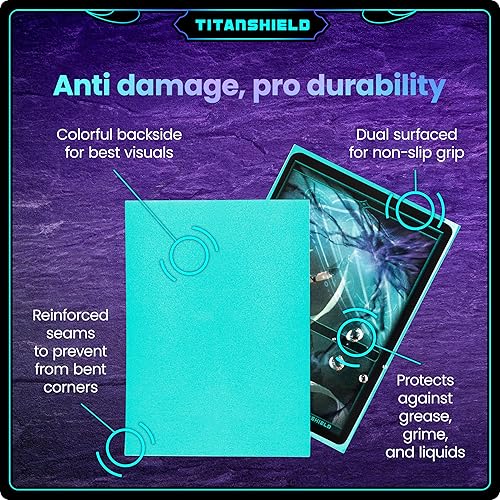 Miniatura 10 de Titanshield - Fundas de cartas coleccionables para juegos de mesa de tamaño regular (150 unidades), protector de cartas de magia, The Gathering,