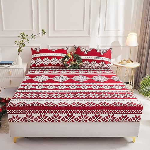 Miniatura 3 de LAMEJOR Juego de sábanas tamaño Queen con patrón de olas oceánicas 3D con bolsillos profundos de 14 pulgadas, 4 piezas, 1 sábana encimera, 1 sábana