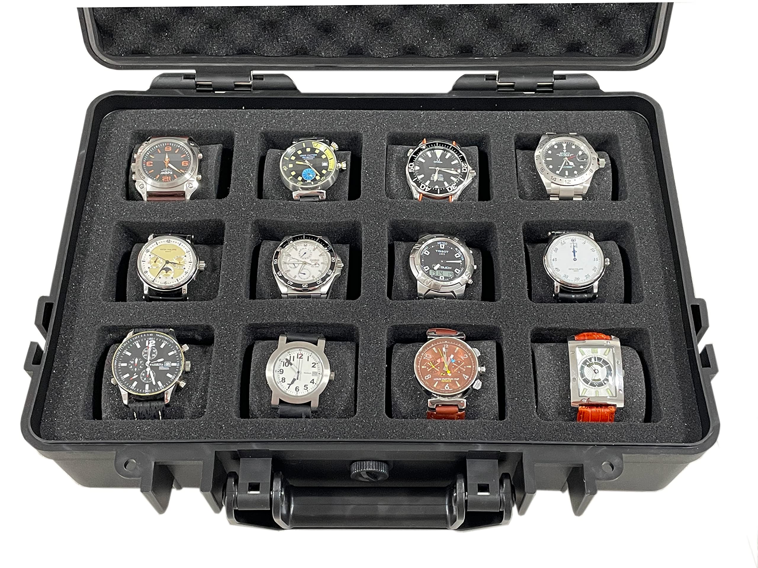 MR Maestro Relojero - Custodia con Zip per 12 Orologi in Eco Pelle