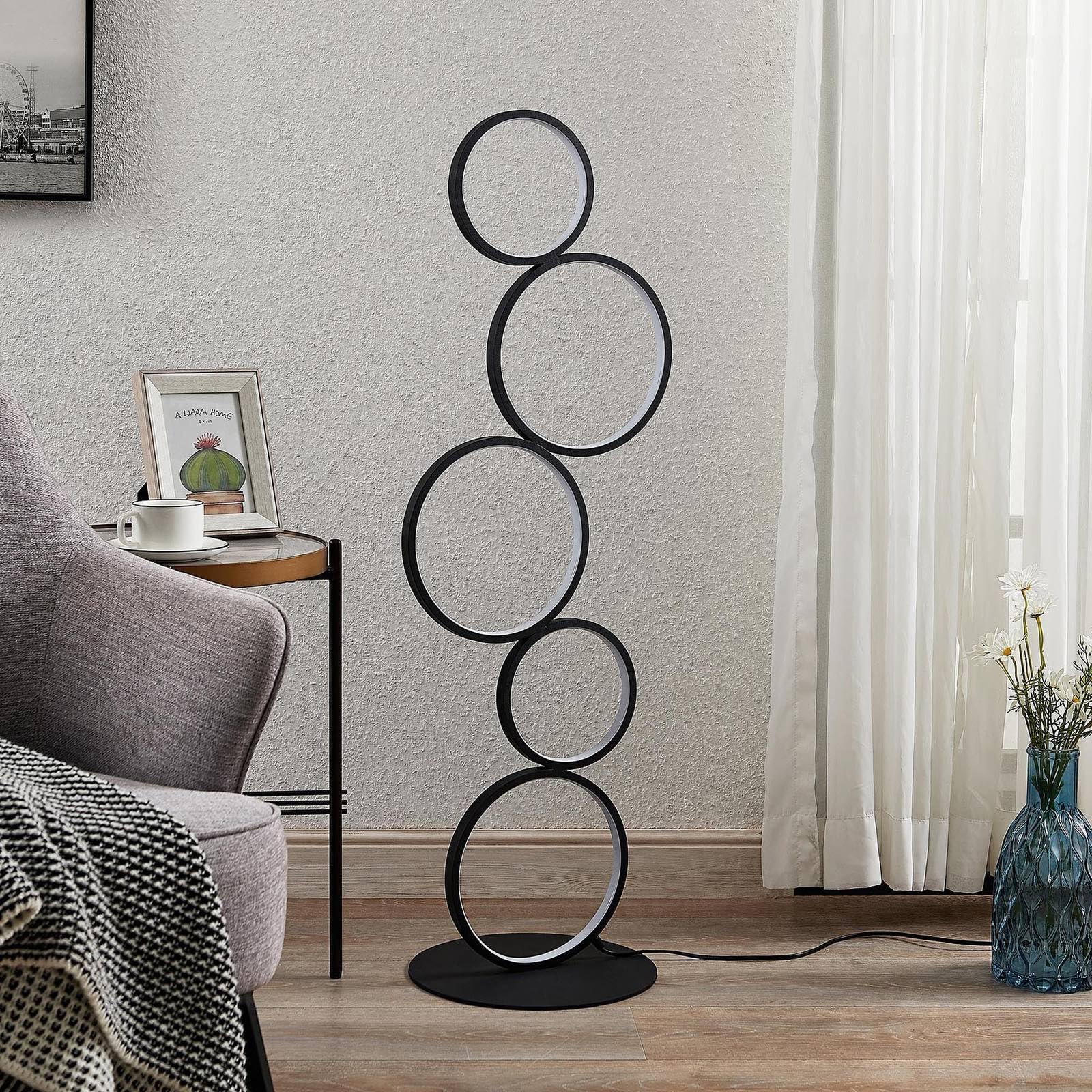 Lindby Lampada LED da terra (Moderno) colore Nero, in Metallo ad es. Soggiorno & Sala pranzo lampadina inclusa lampada