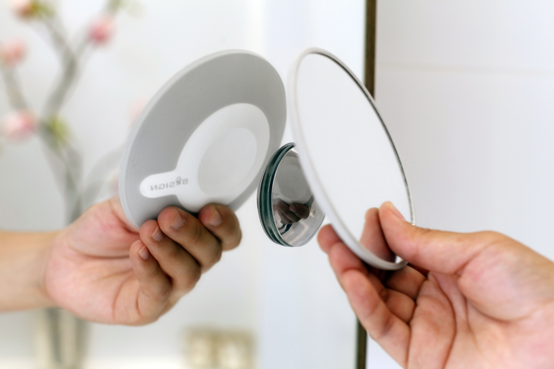 ALHAKIN Make-up Spiegel Mit 15-facher Vergrößerung – Doppelseitig, 20,3 Cm, Mit Standfuß