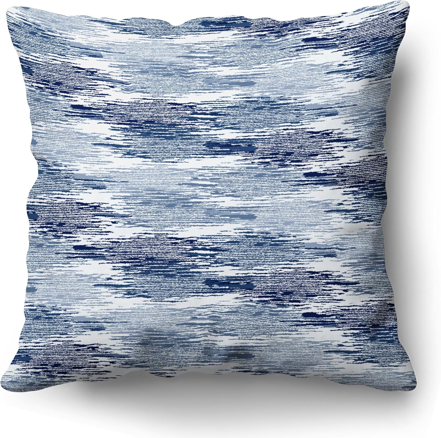 Americanflat 18x18 Throw Pillow with Sewn-in Insert - All-in-One Decorative Pillows - No Cover Needed - Soft and Durable Cushion for Bed or Sofa - Polyester - Blue and White 18x18 Brushstroke Blue
