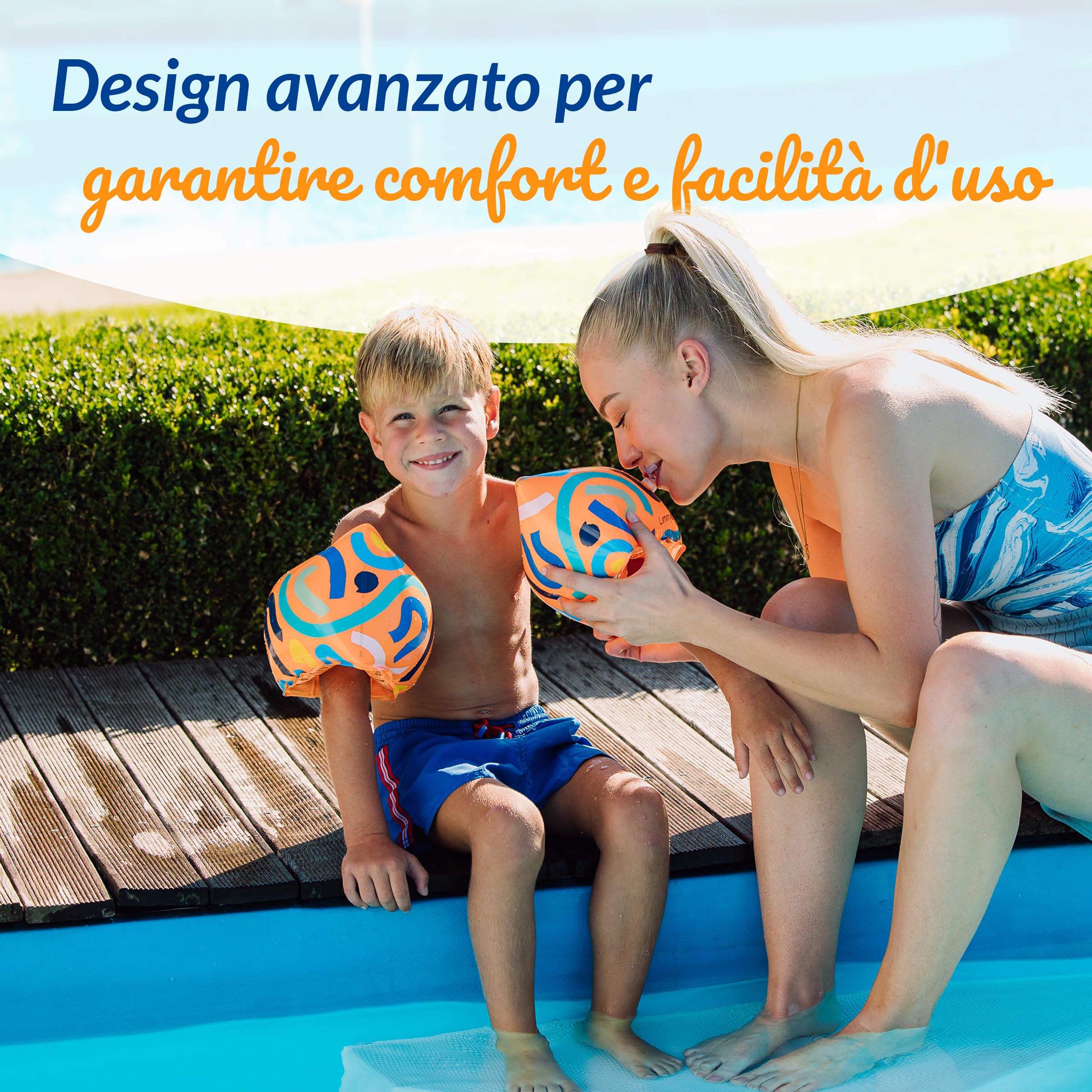 Limmys Braccioli da Nuoto per Bambini per Età 1–6 Anni – Vestibilità Antiscivolo, Certificato di Sicurezza, Ipoallergenico, Gonfiaggio Facile, Extra Resistente, Morbido & Confortevole