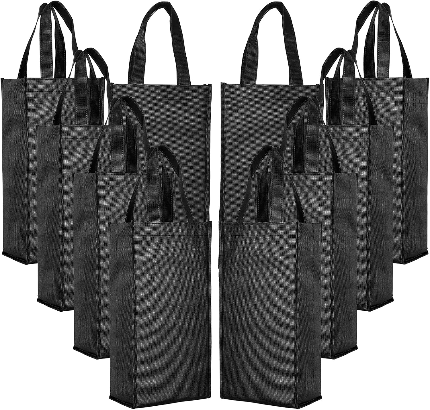 Sdootjewelry Wine Gift Bag, Wine Bags 12 Packs, Wine Bags for 2 Bottles Gifts, Non-woven Wine Gift Bags with Handles, Black