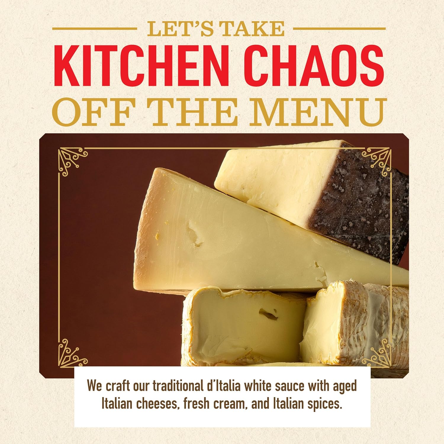 Bertolli d'Italia Alfredo Sauce, Pasta Sauce Made in Italy with Fresh Cream and Aged Italian Cheeses, 16.9 OZ (Pack of 6)