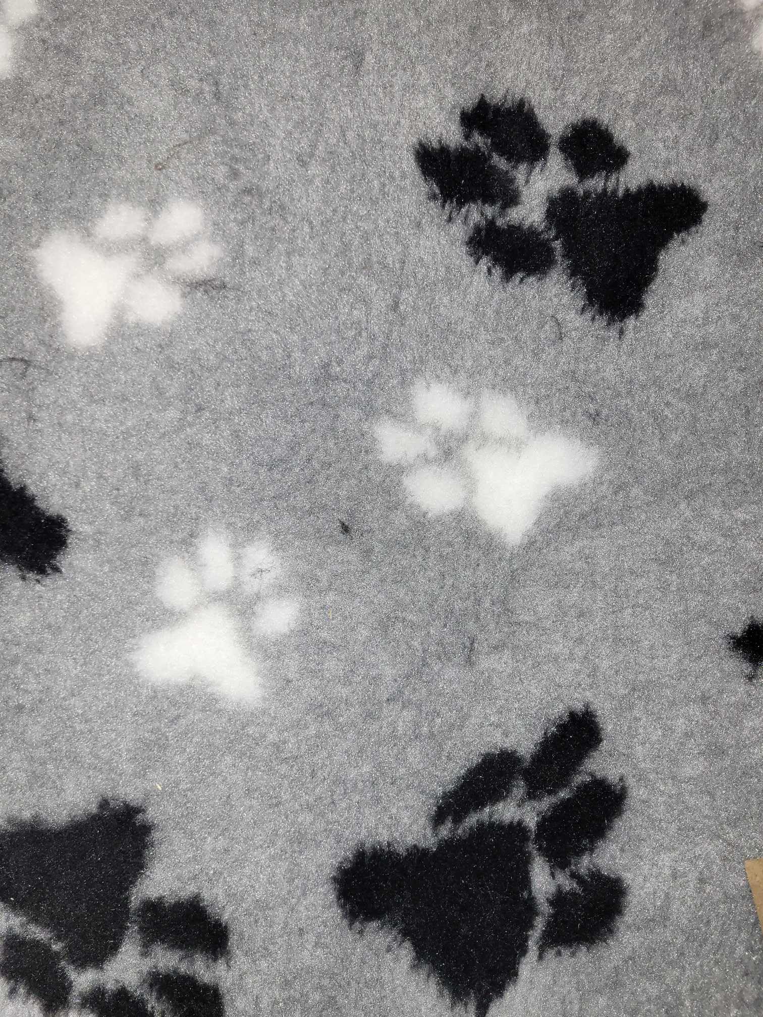 Vet Bed Pro Pet Non Slip Rubber Backing Machine Wash - 5 Designs, 75cm x 100cm (Grey with white paw)