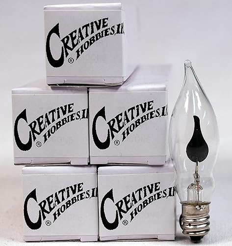 Miniatura 4 de Creative Hobbies Bombilla de llama parpadeante A101 - 3 vatios, 130 voltios, base de candelabro E12, en forma de llama, base chapada en níquel,