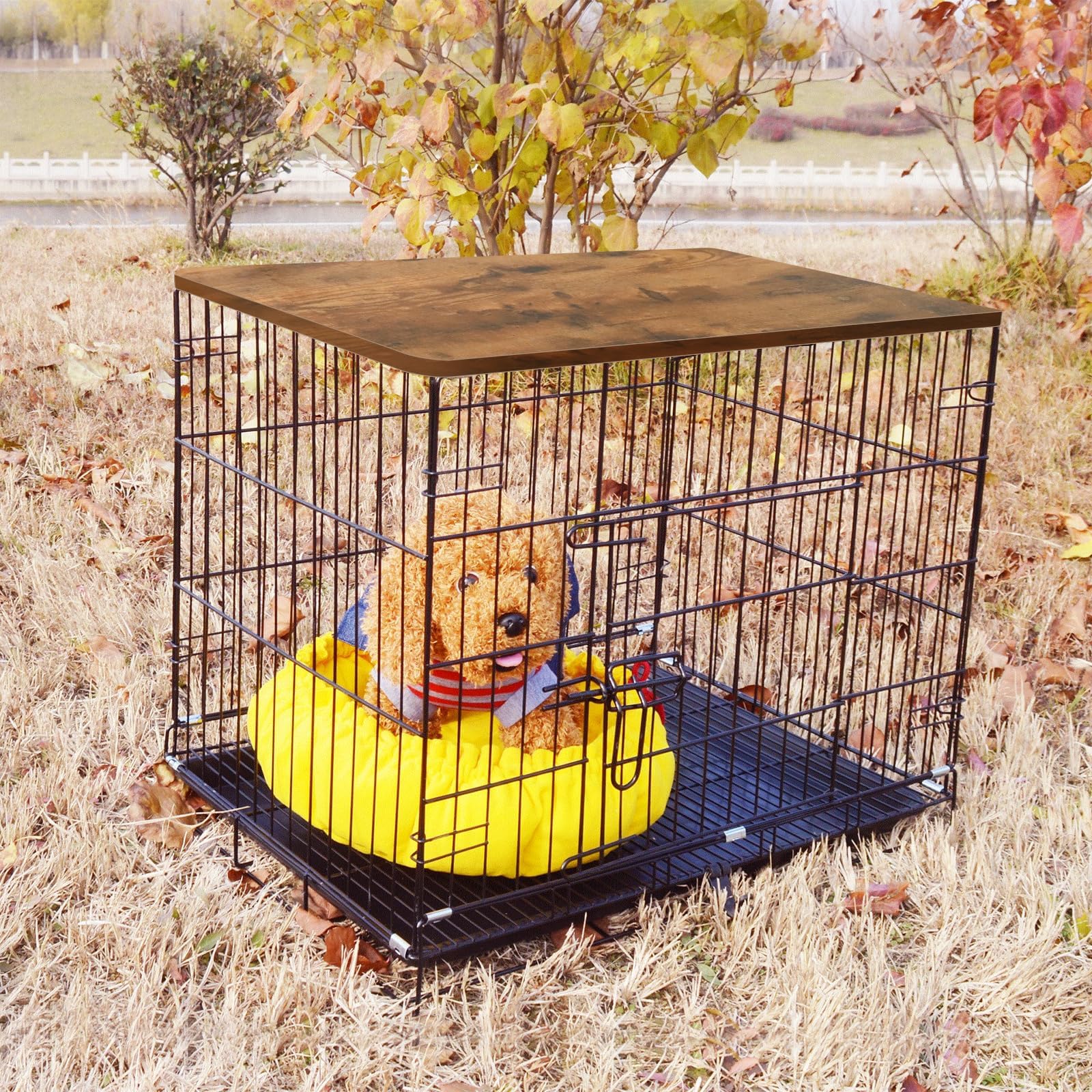 Wood Dog Crate Topper, Premium Dog Crate Table Furniture for 36 inch