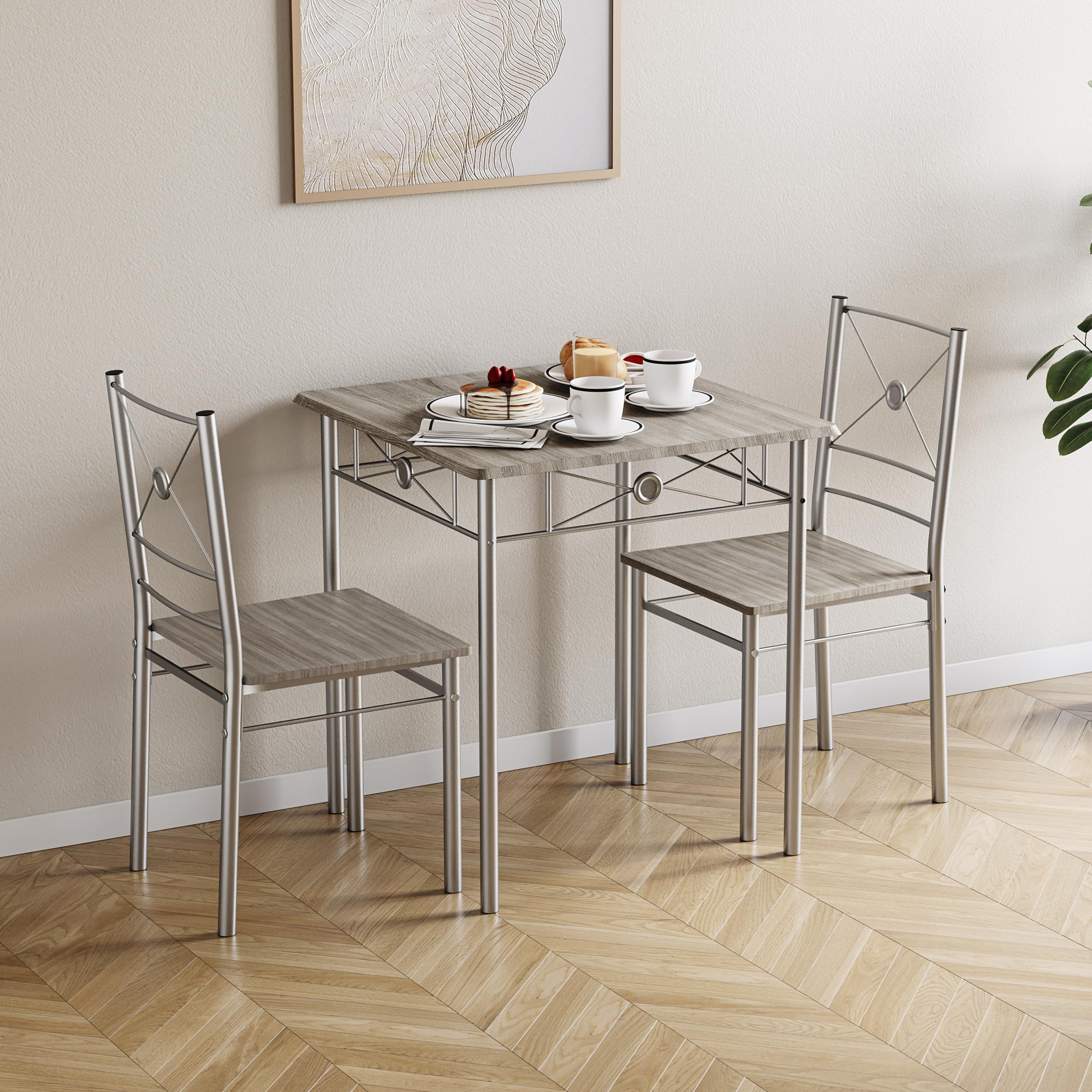 Vida Designs Roslyn Dining Table and Chair Set, Kitchen Breakfast Modern Contemporary Furniture Set (Oak, 2 Seater) — image 1
