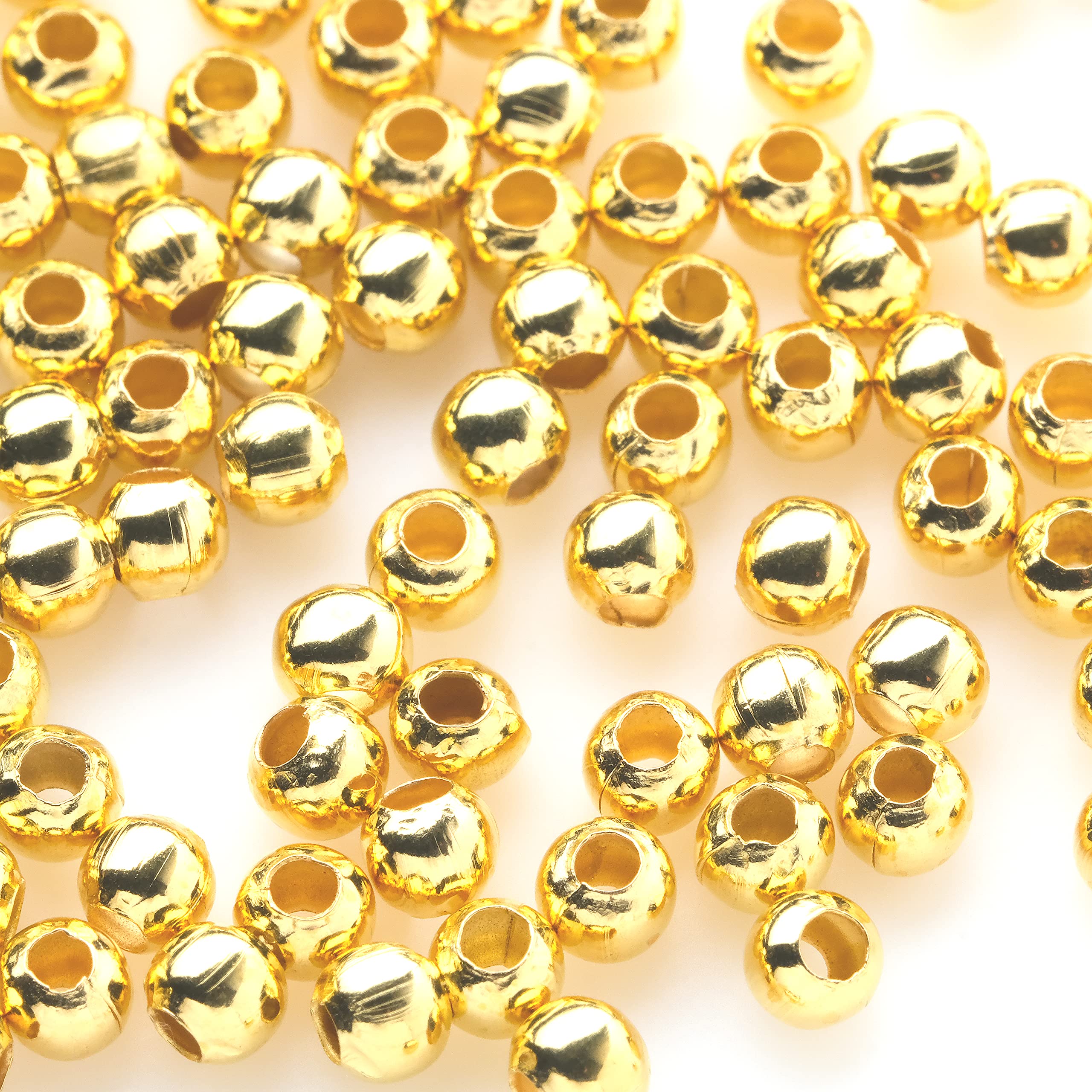 Amazon.co.jp: HARU雑貨 メタルビーズ ゴールド 4mm 約60個 ボール