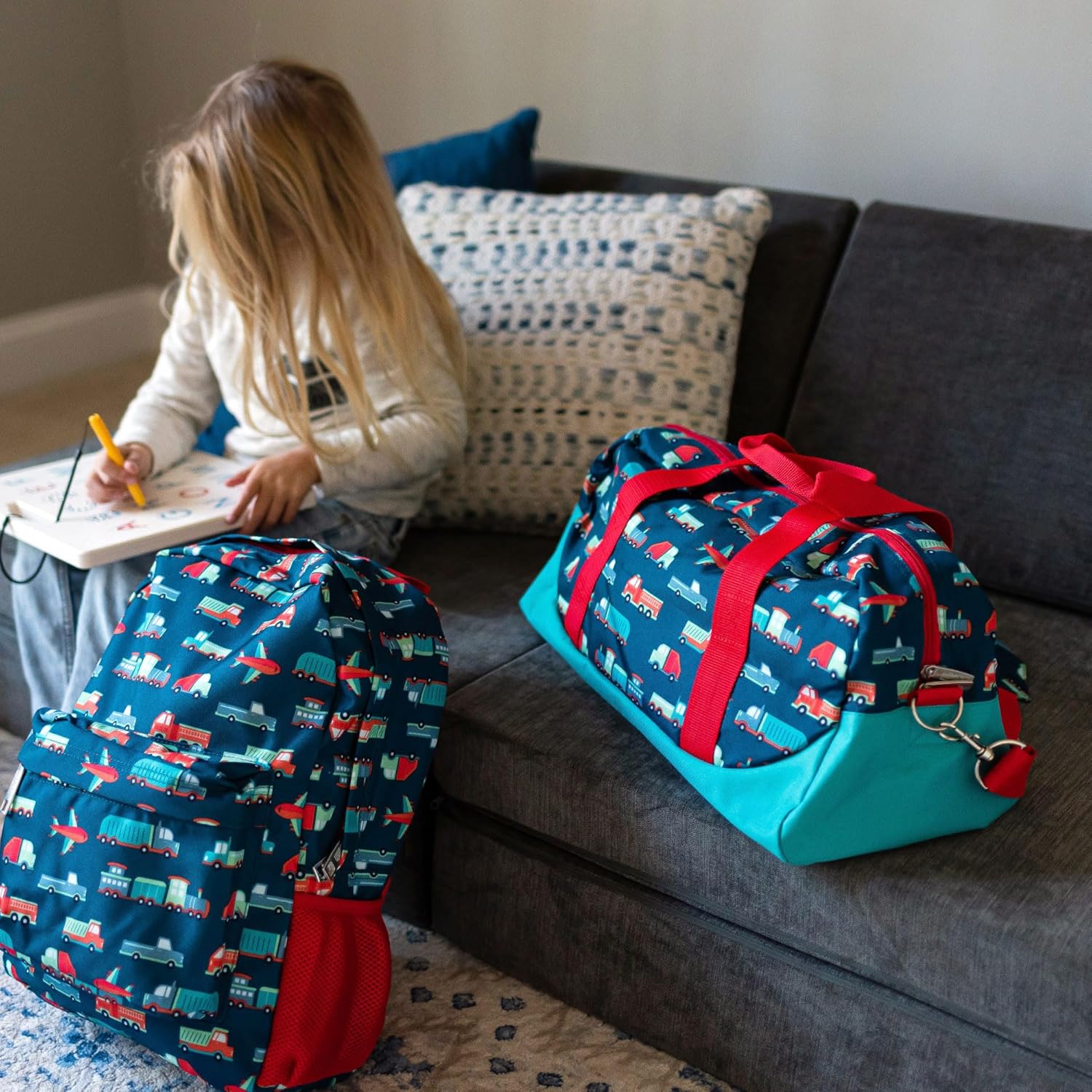 Wildkin Kids Overnighter Duffel Bag – Carry-On Size, Ideal for School & Sleepovers – Transportation - Image 9