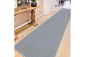 Machine Washable Modern Solid Design Non-Slip Rubberback 3x10 Traditional Style Runner Rug...