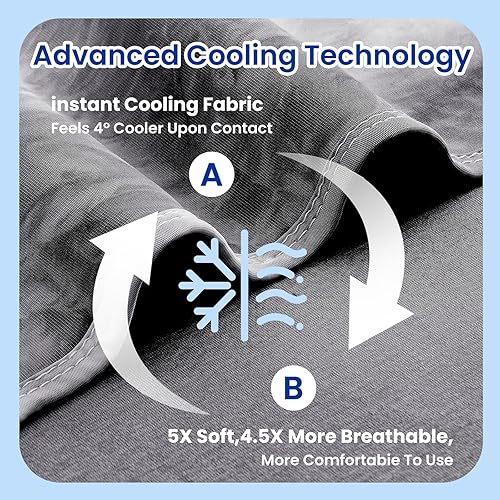 Miniatura 5 de Topcee Manta refrescante (tamaño Queen de 90 x 90 pulgadas) para personas que duermen con calor y sudores nocturnos, 100% certificado Oeko-Tex,