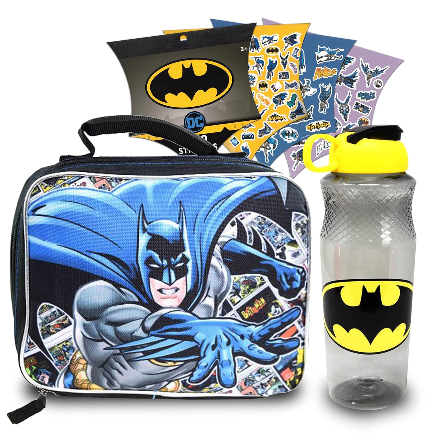 DC Comics Batman Lunch Bag and Bottle Bundle Batman School Lunch