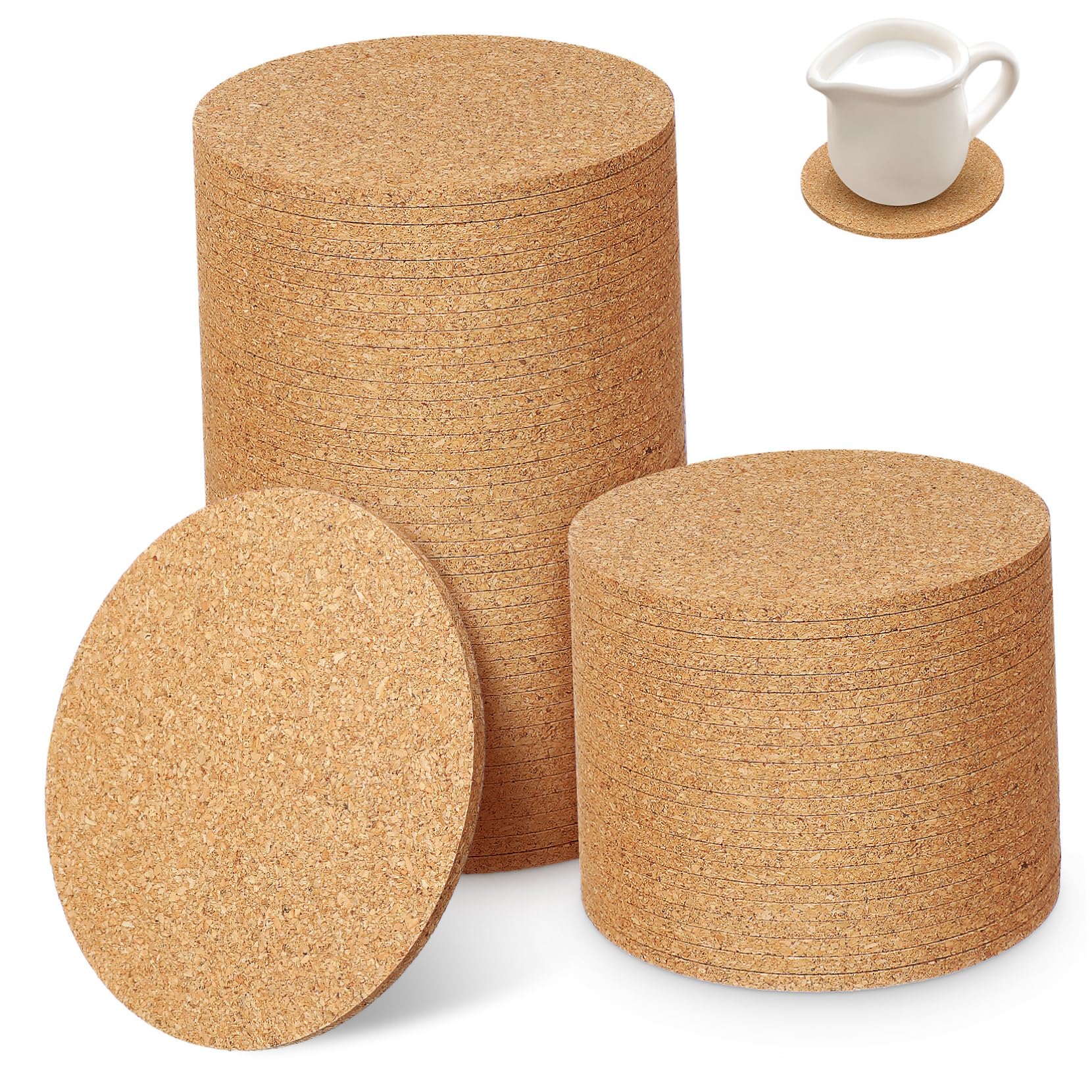 IMIKEYA 100piezas Posavasos Redondos De Corcho Almohadillas De Corcho para Bebidas Ligeros Cómodos