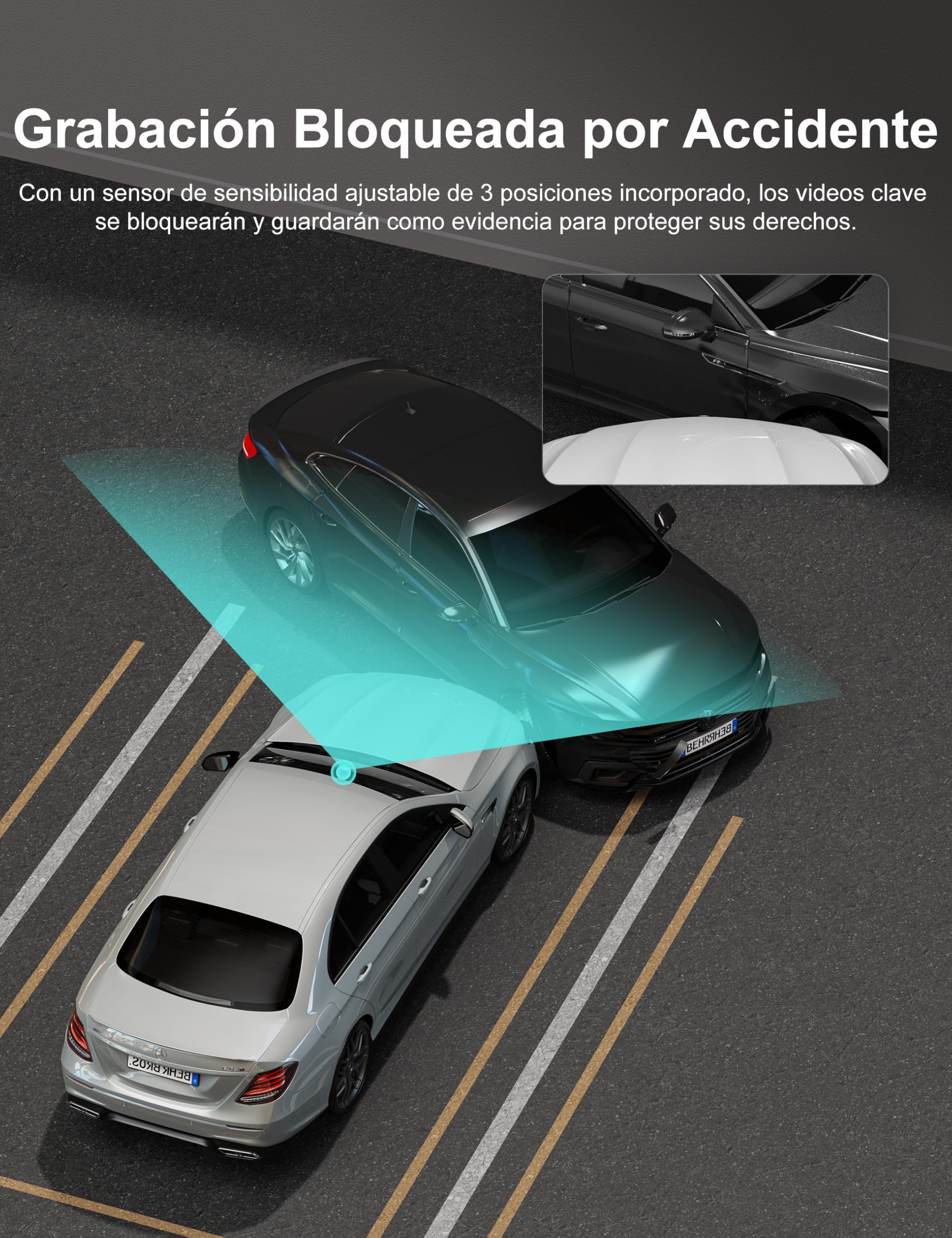 iZEEKER 2.5K Dashcam, Doble Dash CAM Coche con Tarjeta 32GB SD, 1440P Mini Camara Coche Grabadora, Cámara de Coche Delantera y Trasera, 170° Gran Angular, G-Sensor, Visión Nocturna, WDR