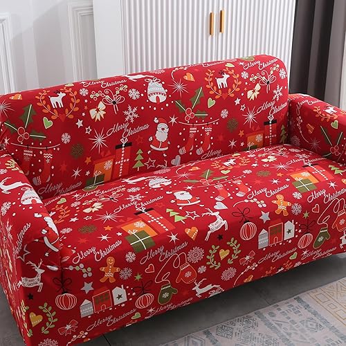 Miniatura 2 de DJY Fundas elásticas para sofá con estampado azul, fundas para sofá de 3 cojines, protector universal de muebles lavable para decoración de muebles