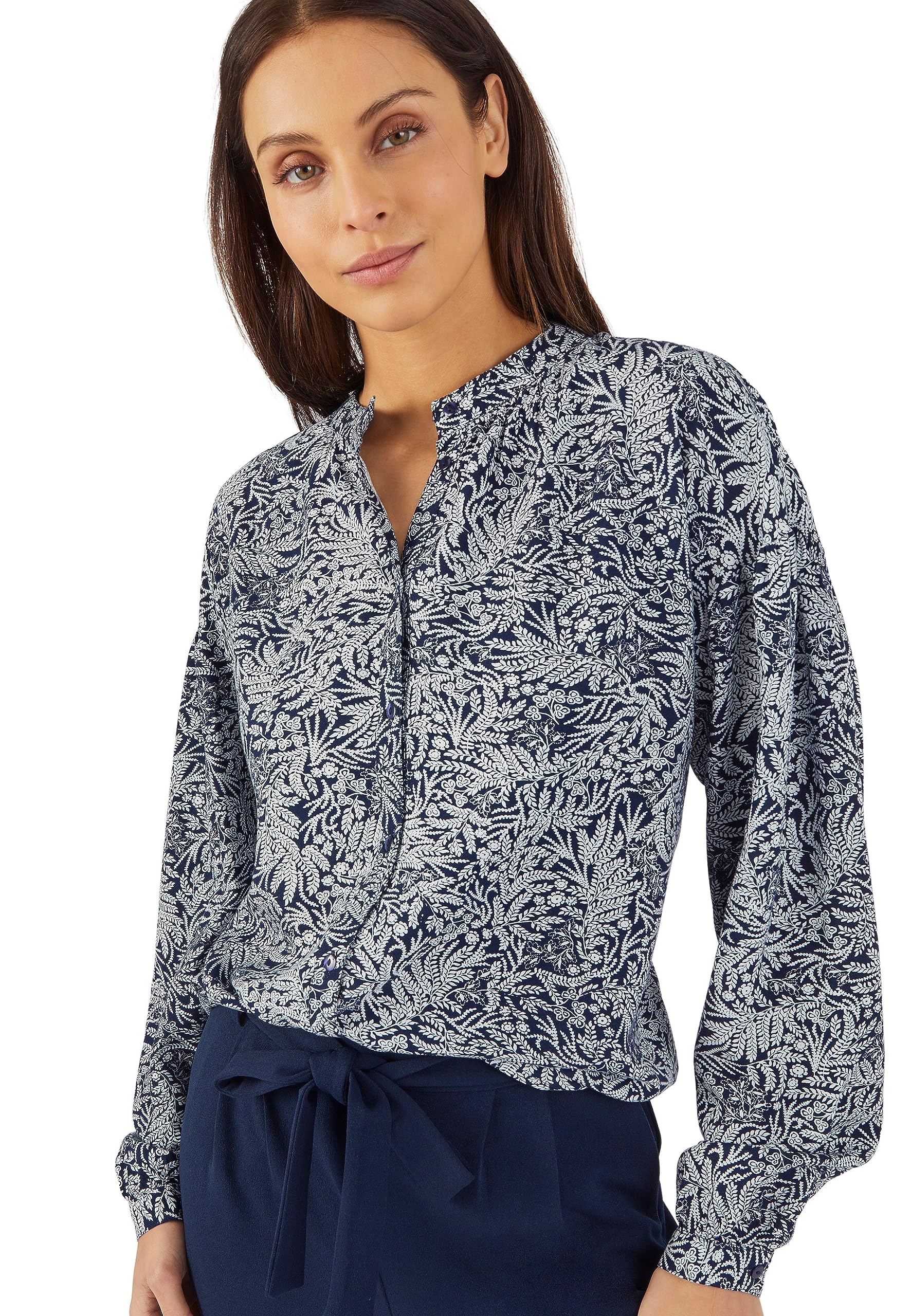 Damart Women's Navy Printed Blouse