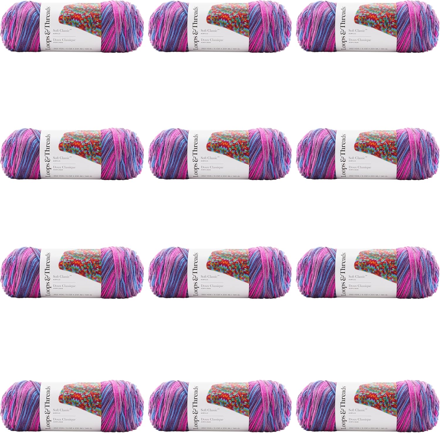 MICHAELS Bulk 12 Pack: Soft Classic™ Multi Ombre Yarn by Loops & Threads®