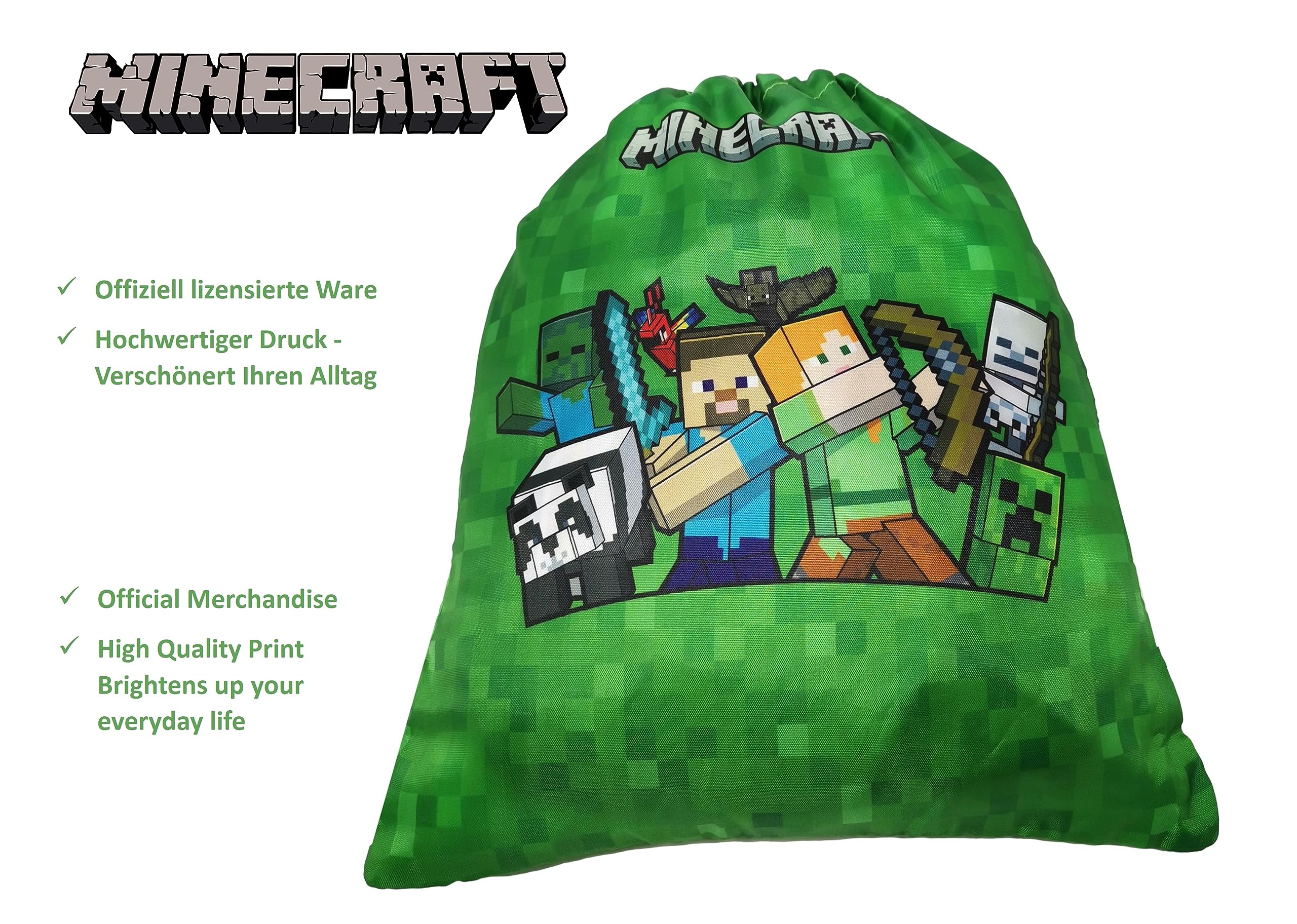 Theonoi Minecraft - Borsa da palestra, borsa da nuoto, borsa sportiva, borsa sportiva, borsa per scarpe, zaino da palestra