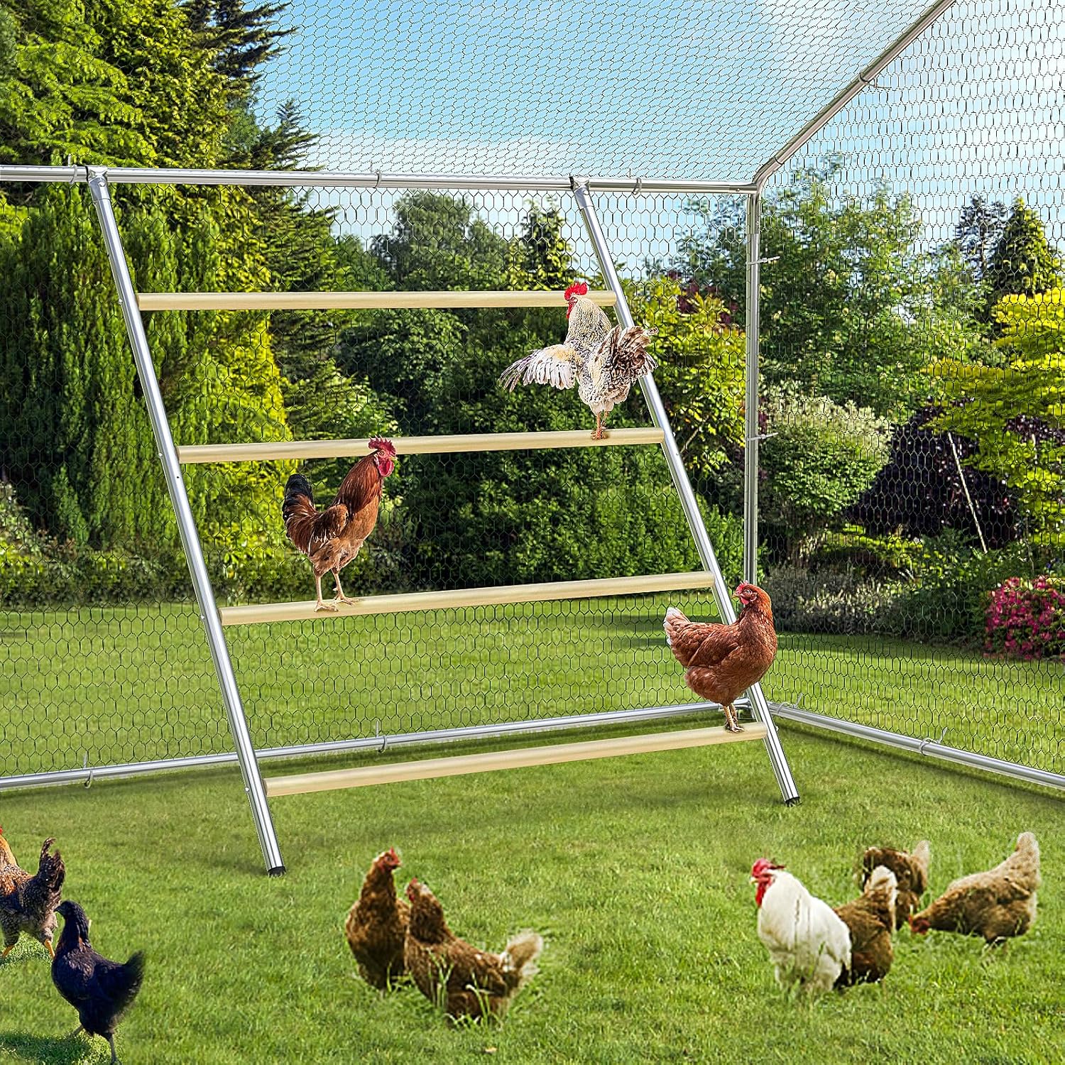 WOKEEN Chicken Perch for Chicken Coop, Large Chicken