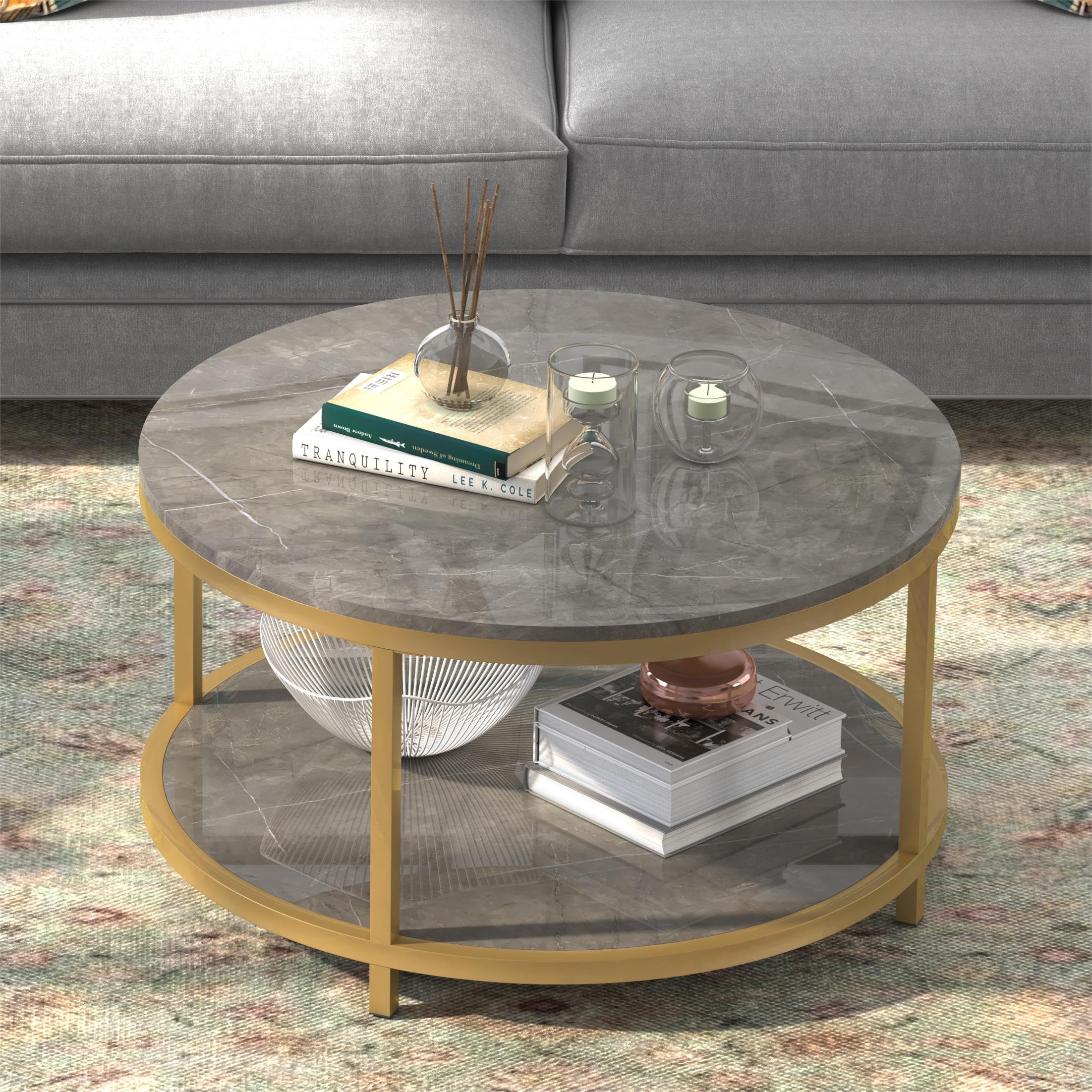 Amazon.com: Coffee Table Round 33.6" Coffee Tables for Living Room ...