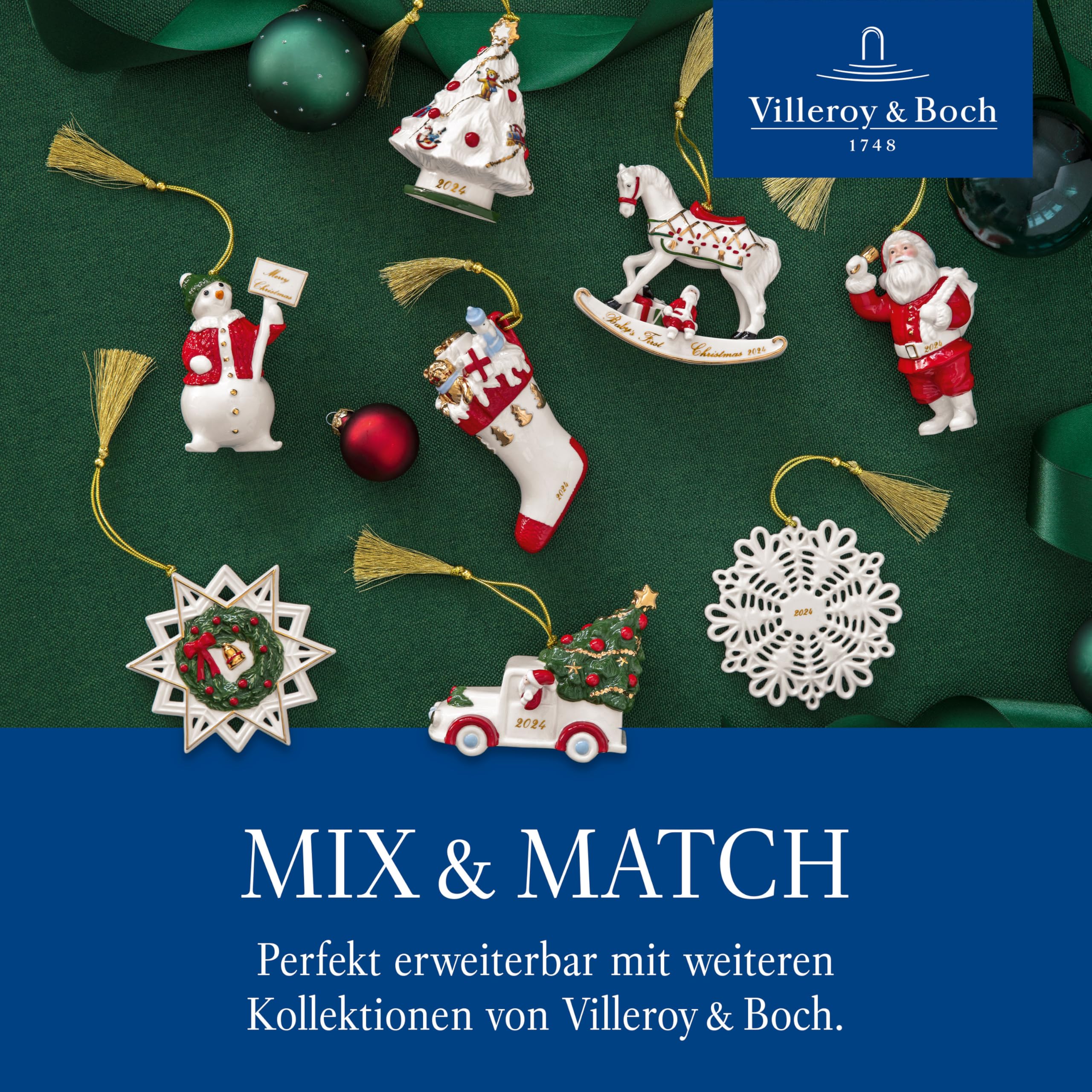 Villeroy & Boch - Christmas Toy's Adventskalender 2025 Bunt, Weihnachten, Geschirr Adventskalender mit 24 Türchen, Weihnachtsdeko, Weihnachtskalender, Premium Porzellan