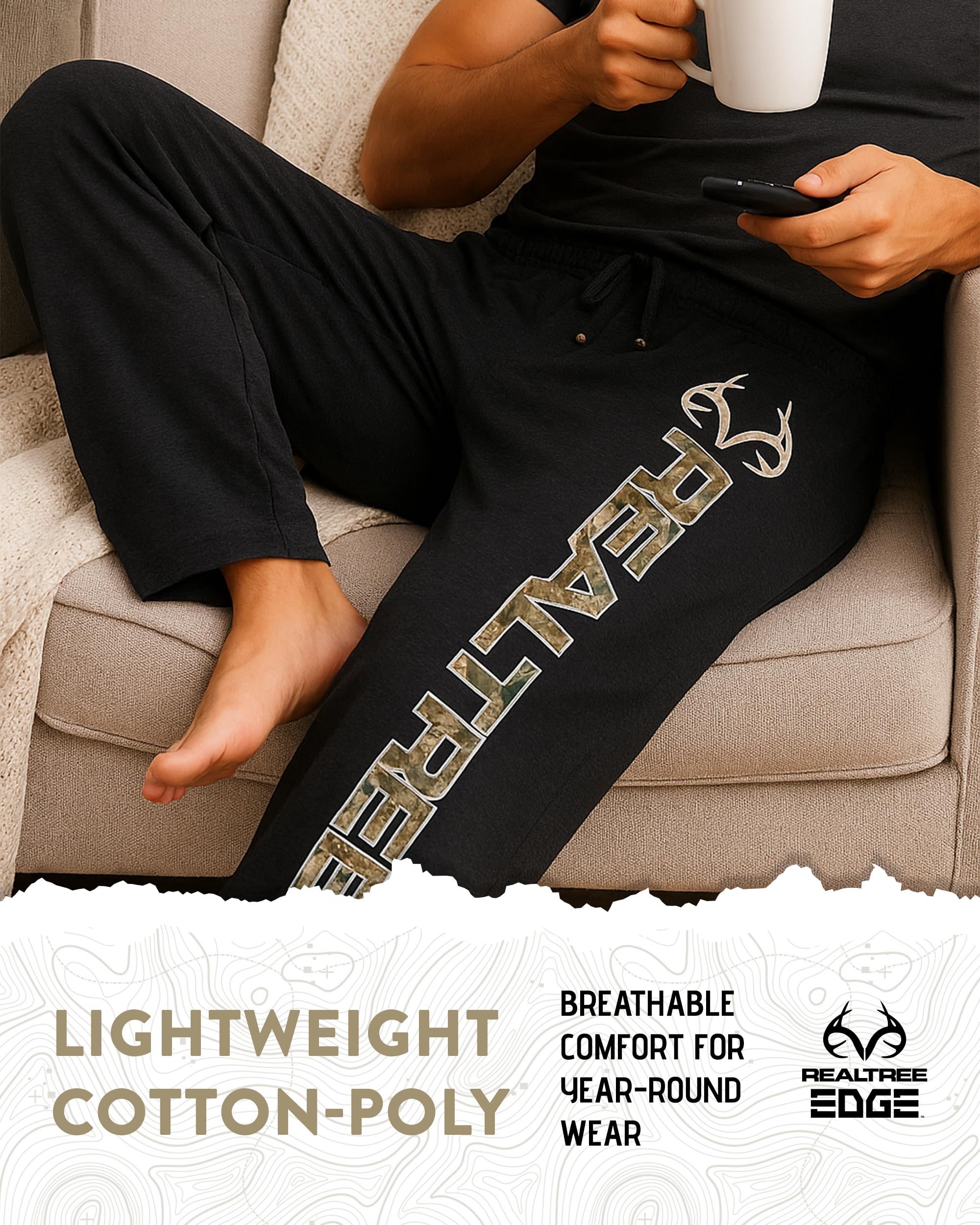 Realtree Pajama Pants - Heather Grey, L
