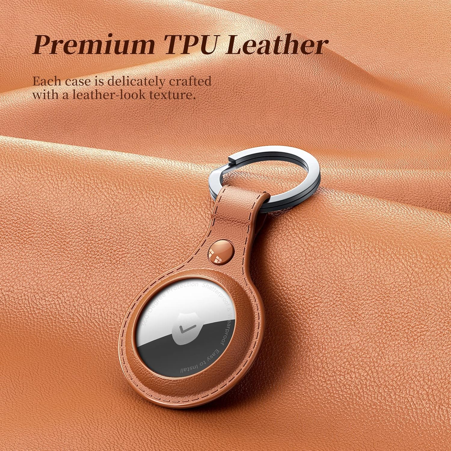 Airtag Holder, Airtag Keyring 1 Pack for Apple Air Tags, AntiScratch Airtag Tracker Case Cover