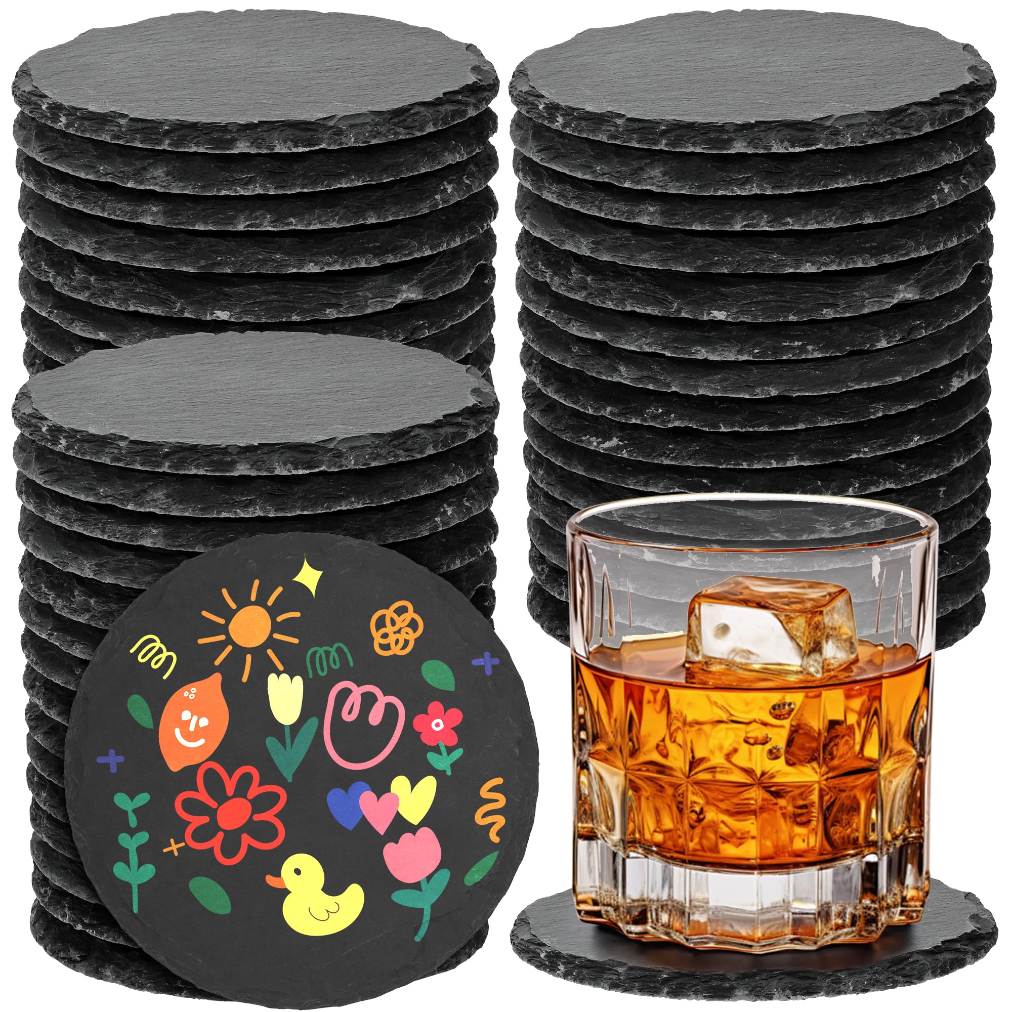 Dessous de verre en ardoise naturelle noire pour une table élégante
