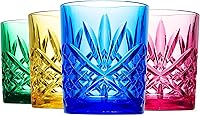 Vista 3 de Godinger Vasos acrílicos para whisky, vasos de vidrio de whisky inastillables y reutilizables, colección Dublín, juego de 4