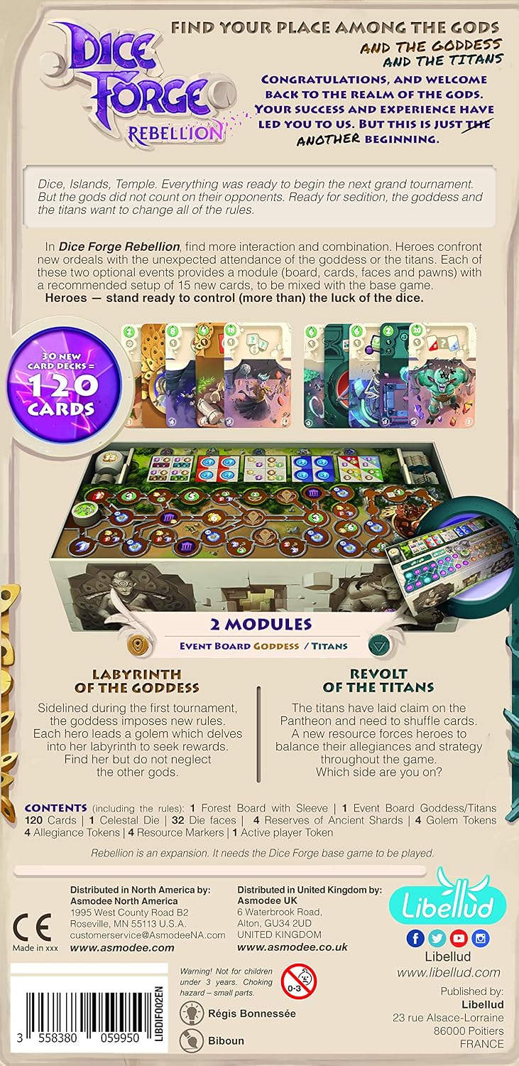Libellud Dice Forge Rebellion Board Game Expansion | Strategy Game | Fun Dice Crafting Game for Adults and Kids | Ages 10+ | 2-4 Players | Average Playtime 45 Minutes | Made