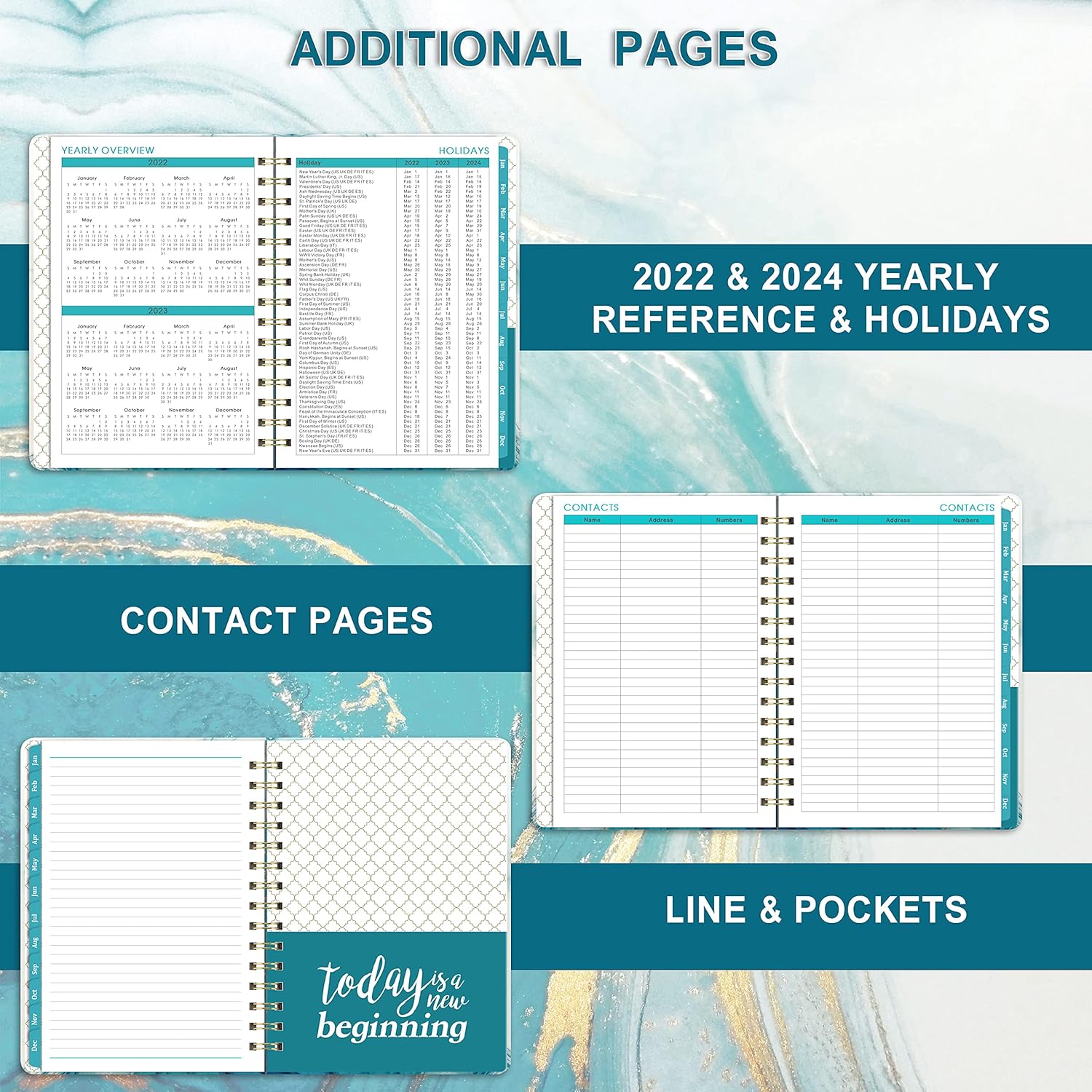 2022 Planner - Weekly & Monthly Planner Jan 2022 - Dec 2022 with Monthly Tabs, 6.4"x 8.5", Elastic Closure, Perfect for Your Life : Office Products