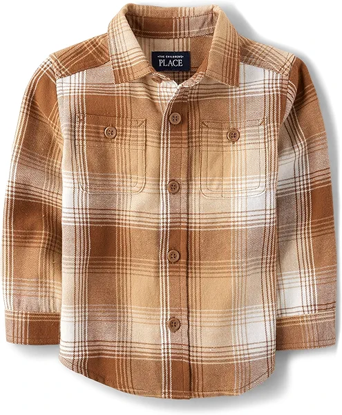 The Children's Place Baby-Boys and Toddler Long Sleeve Plaid Flannel Button Up Shirt