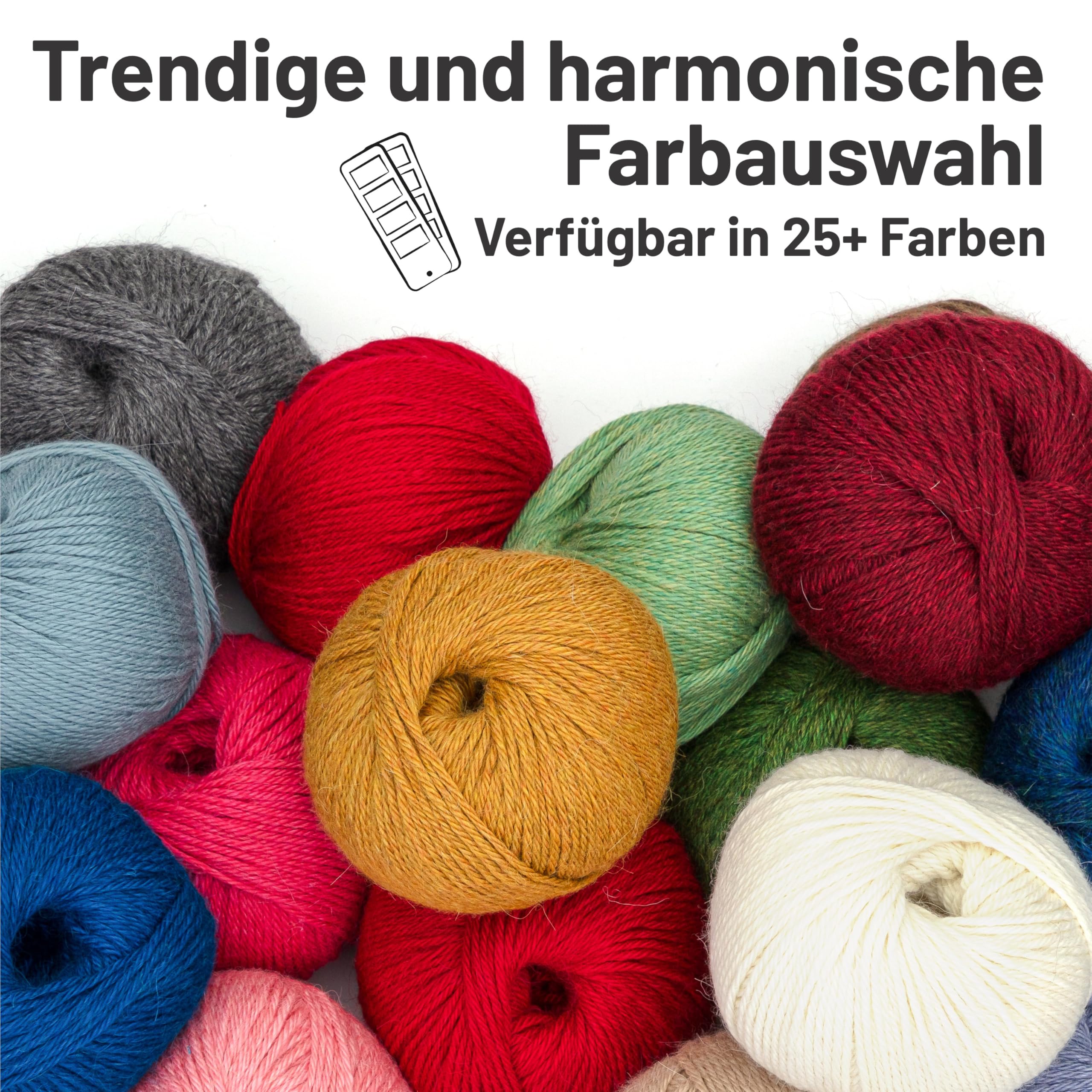 HANSA-FARM | Alpacare 100% die 1. maschinenwaschbare Baby Alpakawolle - 300 Set DK (6 x 50g) - kratzfreie Alpaka Wolle zum Stricken & Häkeln - Grau-Grün
