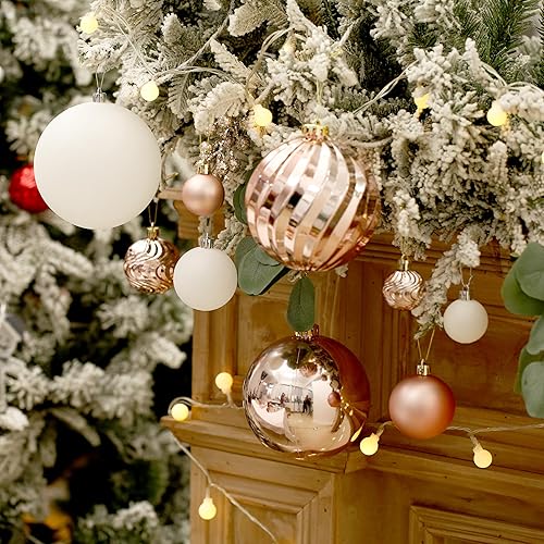 Miniatura 10 de Adornos de bola de Navidad para decoraciones de Navidad, 50 piezas extra grandes para árbol de Navidad, adornos inastillables, rojo y dorado (combo